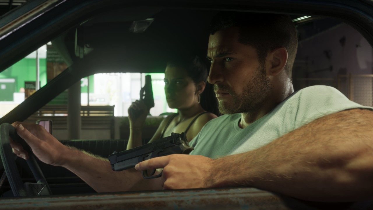 Jason and Lucia in a car
