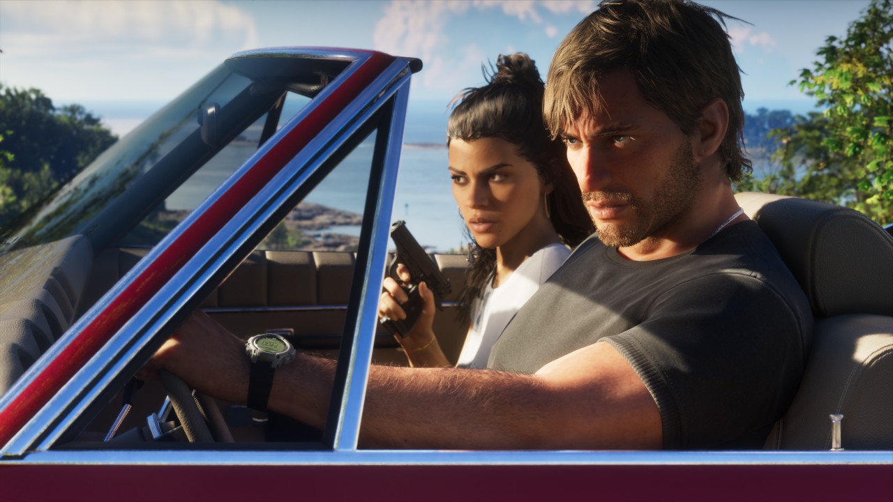 Jason and Lucia driving together